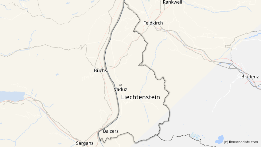 A map of Liechtenstein, showing the path of the 22–23. Jun 2066 Ringförmige Sonnenfinsternis
