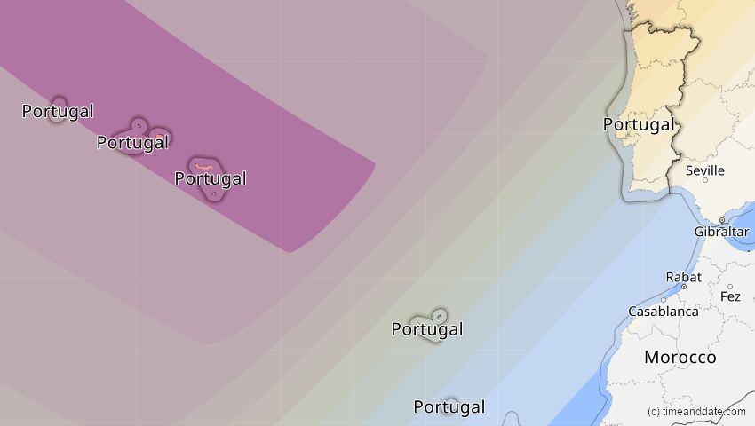A map of Portugal, showing the path of the 22. Jun 2066 Ringförmige Sonnenfinsternis