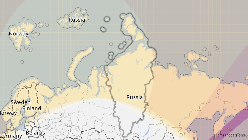 A map of Krasnojarsk, Russland, showing the path of the 22–23. Jun 2066 Ringförmige Sonnenfinsternis