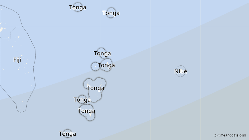 A map of Tonga, showing the path of the 17. Dez 2066 Totale Sonnenfinsternis