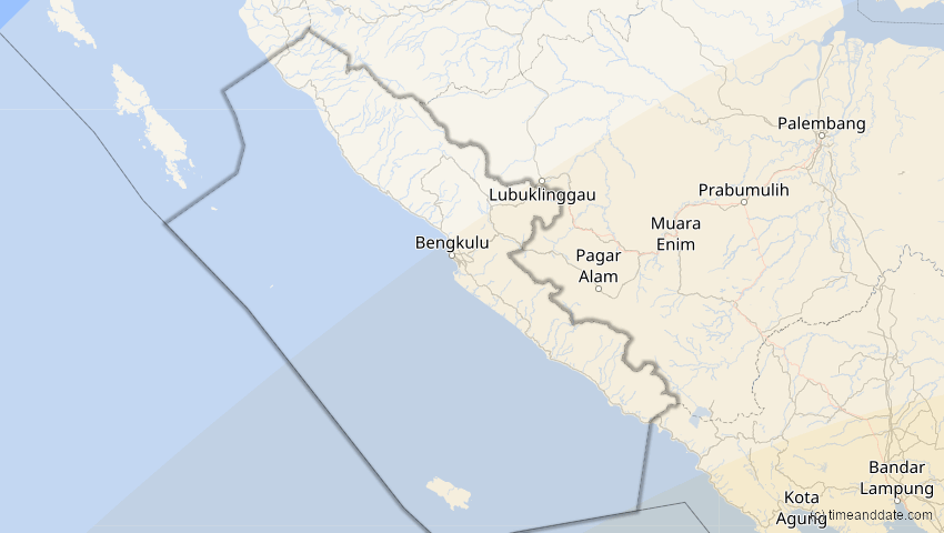 A map of Bengkulu, Indonesien, showing the path of the 17. Dez 2066 Totale Sonnenfinsternis