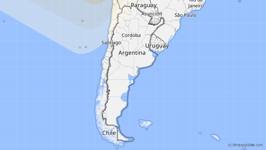 A map of Argentinien, showing the path of the 11. Jun 2067 Ringförmige Sonnenfinsternis