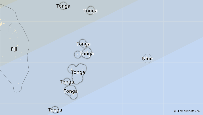 A map of Tonga, showing the path of the 12. Jun 2067 Ringförmige Sonnenfinsternis