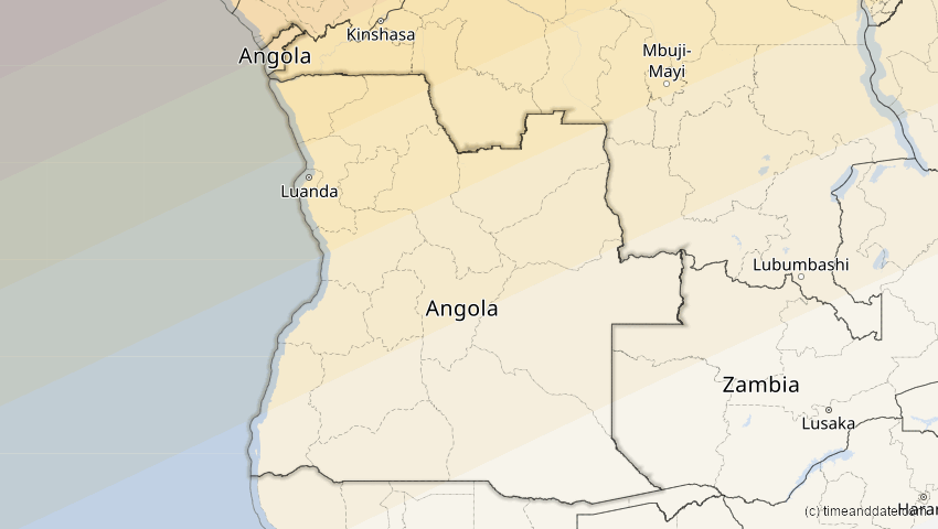 A map of Angola, showing the path of the 6. Dez 2067 Totale Sonnenfinsternis