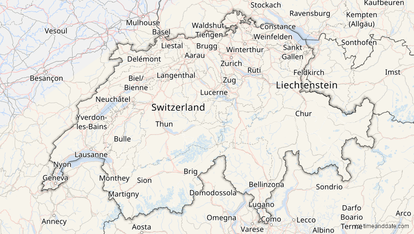 A map of Schweiz, showing the path of the 6. Dez 2067 Totale Sonnenfinsternis
