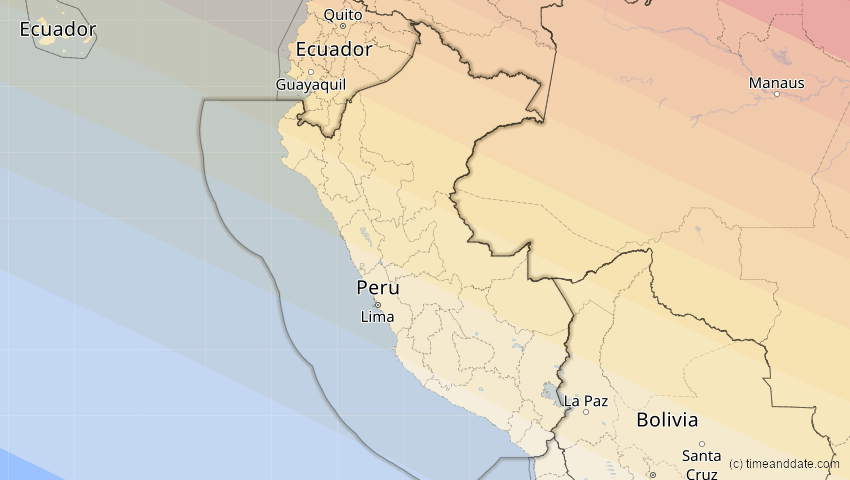A map of Peru, showing the path of the 6. Dez 2067 Totale Sonnenfinsternis