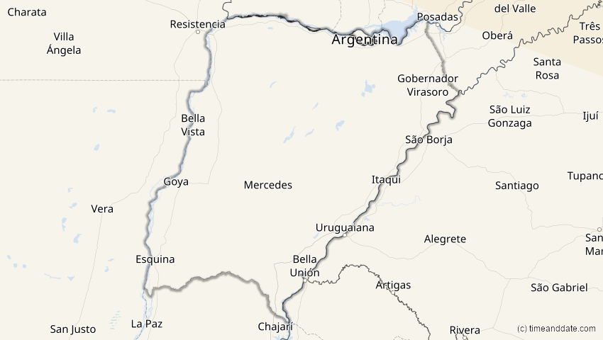 A map of Corrientes, Argentinien, showing the path of the 6. Dez 2067 Totale Sonnenfinsternis