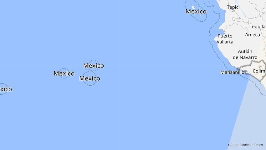 A map of Colima, Mexiko, showing the path of the 6. Dez 2067 Totale Sonnenfinsternis