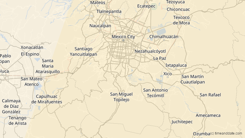 A map of Ciudad de México, Mexiko, showing the path of the 6. Dez 2067 Totale Sonnenfinsternis
