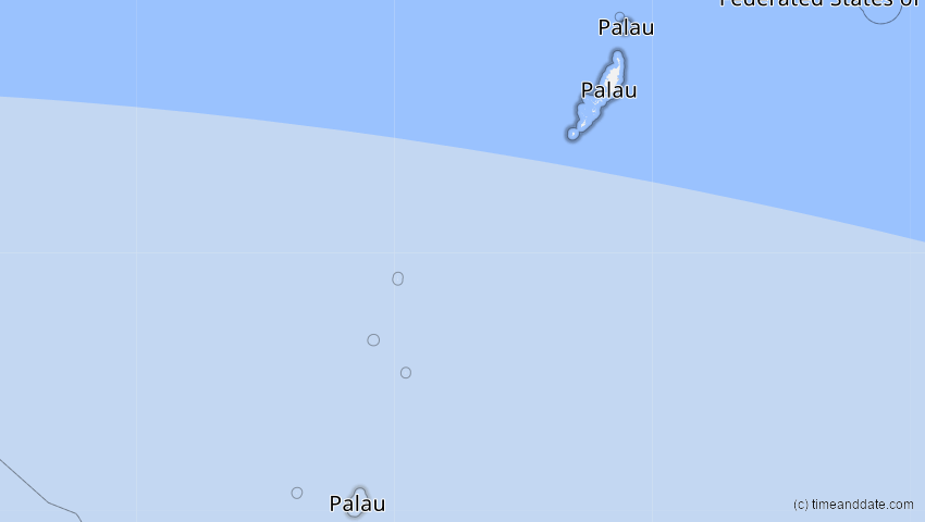 A map of Palau, showing the path of the 31. Mai 2068 Totale Sonnenfinsternis