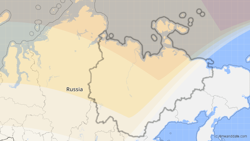 A map of Sacha (Jakutien), Russland, showing the path of the 21. Apr 2069 Partielle Sonnenfinsternis
