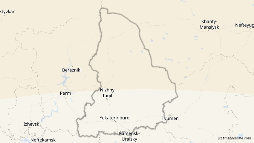 A map of Swerdlowsk, Russland, showing the path of the 21. Apr 2069 Partielle Sonnenfinsternis