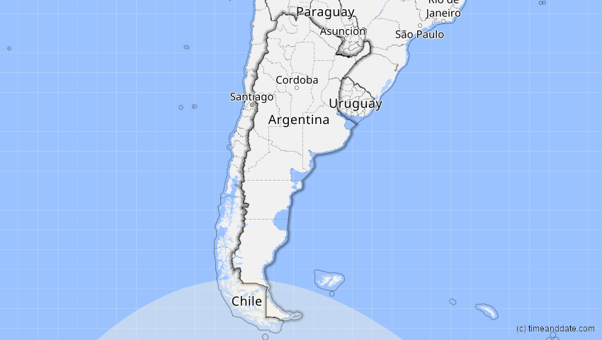 A map of Argentinien, showing the path of the 20. Mai 2069 Partielle Sonnenfinsternis
