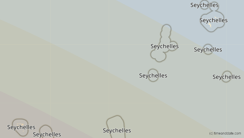 A map of Seychellen, showing the path of the 4. Okt 2070 Ringförmige Sonnenfinsternis