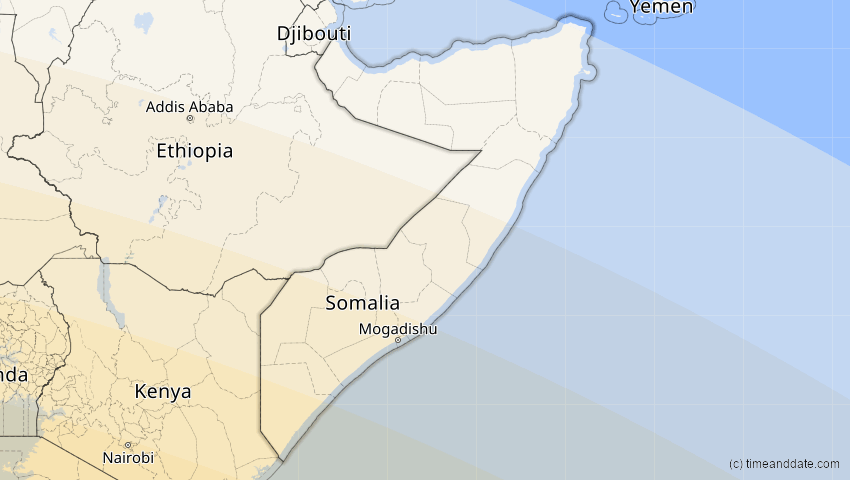A map of Somalia, showing the path of the 4. Okt 2070 Ringförmige Sonnenfinsternis