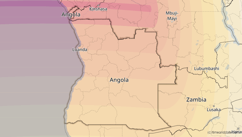 A map of Angola, showing the path of the 31. Mär 2071 Ringförmige Sonnenfinsternis