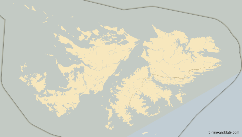 A map of Falklandinseln, showing the path of the 31. Mär 2071 Ringförmige Sonnenfinsternis
