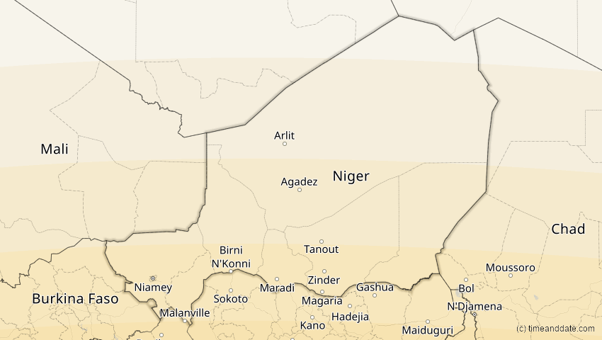 A map of Niger, showing the path of the 31. Mär 2071 Ringförmige Sonnenfinsternis