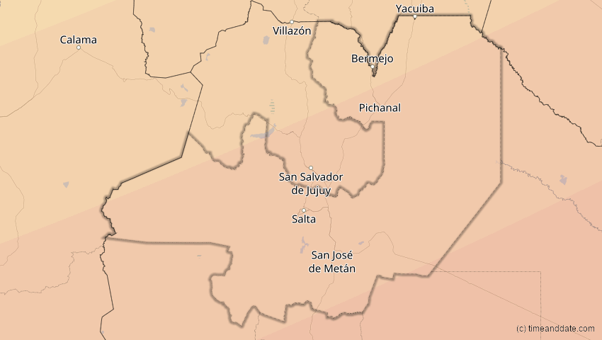 A map of Salta, Argentinien, showing the path of the 31. Mär 2071 Ringförmige Sonnenfinsternis