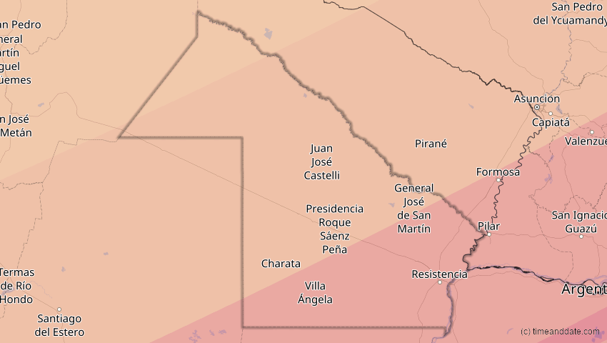 A map of Chaco, Argentinien, showing the path of the 31. Mär 2071 Ringförmige Sonnenfinsternis