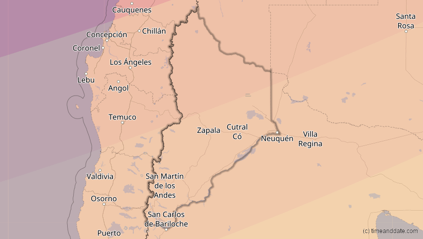 A map of Neuquén, Argentinien, showing the path of the 31. Mär 2071 Ringförmige Sonnenfinsternis