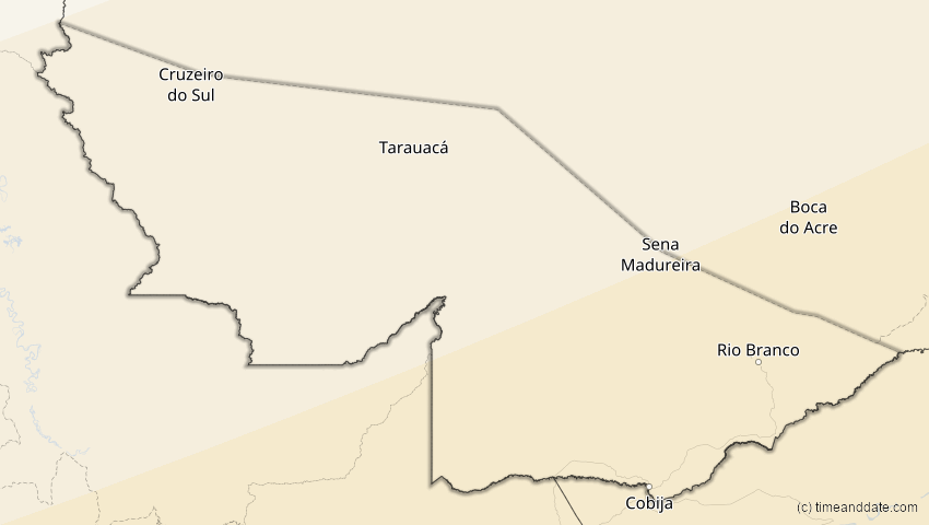 A map of Acre, Brasilien, showing the path of the 31. Mär 2071 Ringförmige Sonnenfinsternis