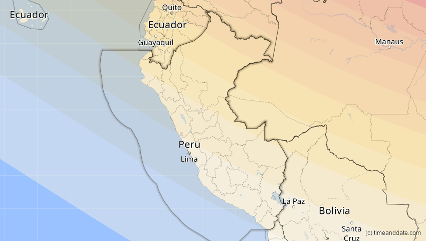 A map of Peru, showing the path of the 23. Sep 2071 Totale Sonnenfinsternis