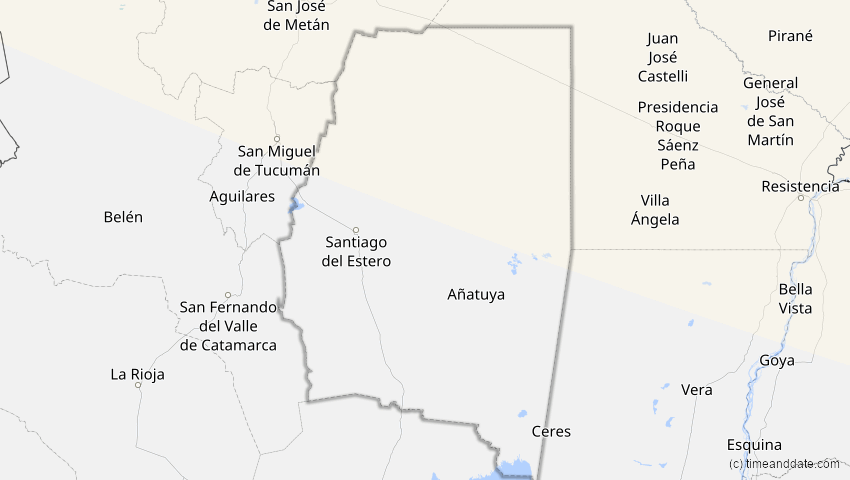 A map of Santiago del Estero, Argentinien, showing the path of the 23. Sep 2071 Totale Sonnenfinsternis