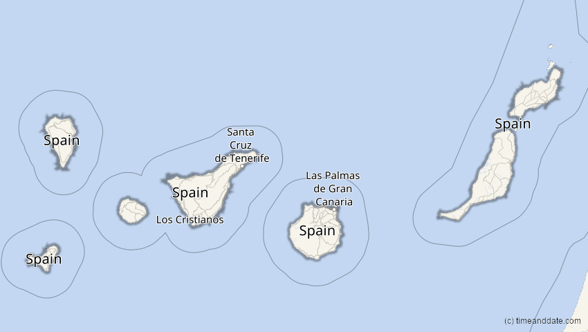 A map of Kanarische Inseln, Spanien, showing the path of the 23. Sep 2071 Totale Sonnenfinsternis