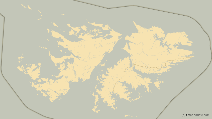 A map of Falklandinseln, showing the path of the 19. Mär 2072 Partielle Sonnenfinsternis