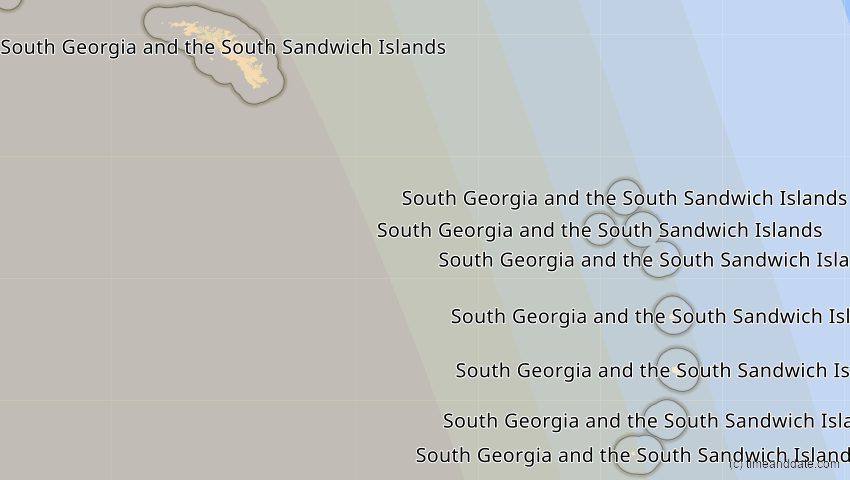A map of Südgeorgien und die Südl. Sandwichinseln, showing the path of the 19. Mär 2072 Partielle Sonnenfinsternis