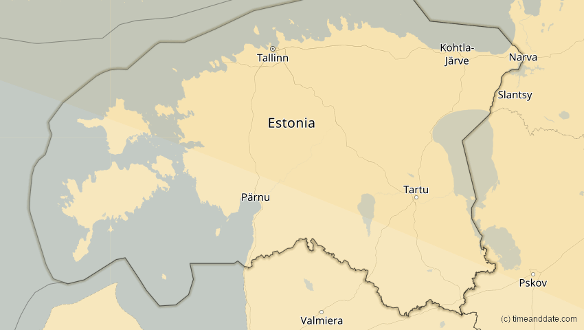 A map of Estland, showing the path of the 12. Sep 2072 Totale Sonnenfinsternis