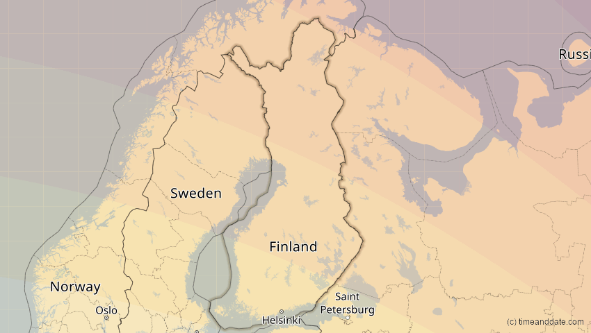 A map of Finnland, showing the path of the 12. Sep 2072 Totale Sonnenfinsternis
