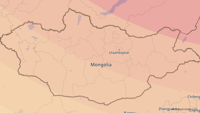 A map of Mongolei, showing the path of the 12. Sep 2072 Totale Sonnenfinsternis