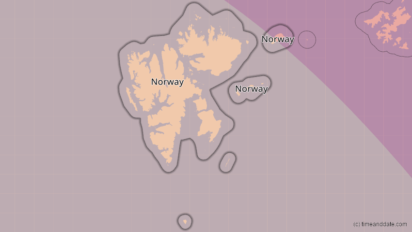 A map of Spitzbergen, Norwegen, showing the path of the 12. Sep 2072 Totale Sonnenfinsternis