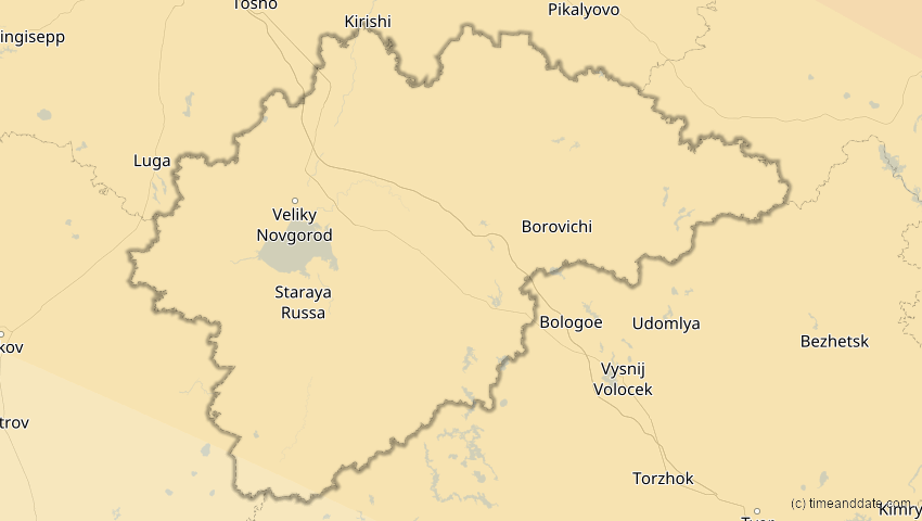 A map of Nowgorod, Russland, showing the path of the 12. Sep 2072 Totale Sonnenfinsternis