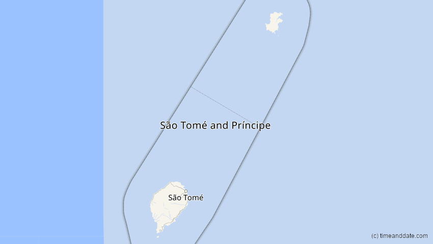A map of São Tomé und Príncipe, showing the path of the 27. Jan 2074 Ringförmige Sonnenfinsternis