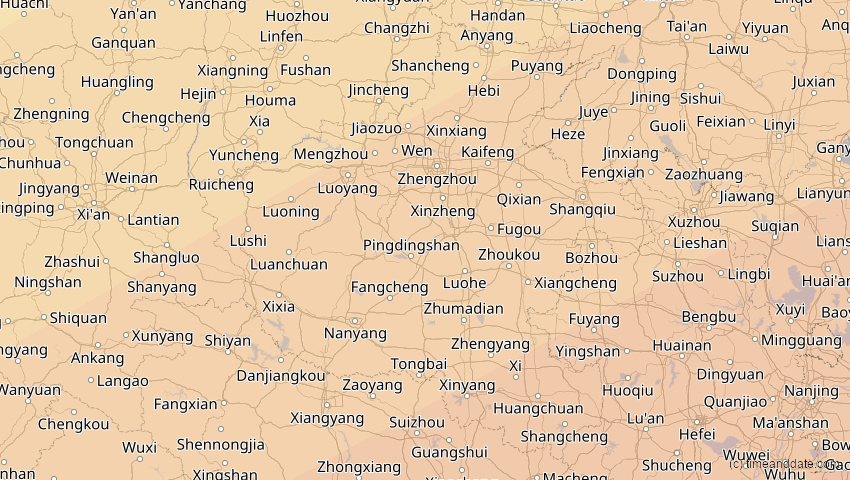 A map of Henan, China, showing the path of the 27. Jan 2074 Ringförmige Sonnenfinsternis