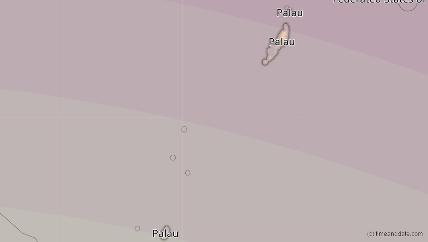 A map of Palau, showing the path of the 24. Jul 2074 Ringförmige Sonnenfinsternis