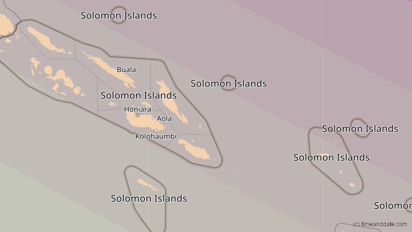 A map of Salomonen, showing the path of the 24. Jul 2074 Ringförmige Sonnenfinsternis