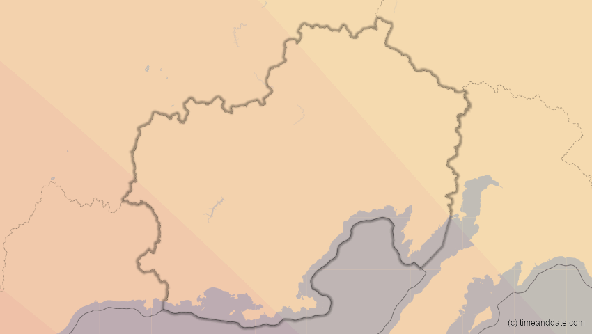 A map of Magadan, Russland, showing the path of the 13. Jul 2075 Ringförmige Sonnenfinsternis