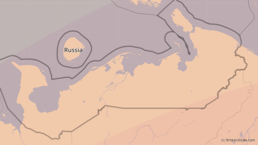 A map of Nenzen, Russland, showing the path of the 13. Jul 2075 Ringförmige Sonnenfinsternis