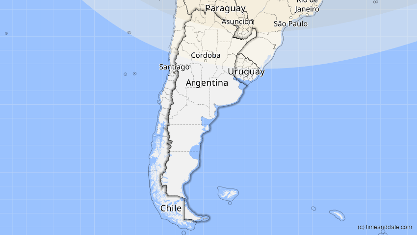 A map of Argentinien, showing the path of the 15. Nov 2077 Ringförmige Sonnenfinsternis