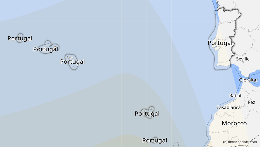 A map of Portugal, showing the path of the 15. Nov 2077 Ringförmige Sonnenfinsternis
