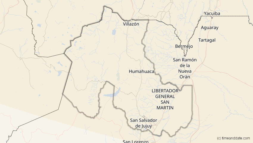 A map of Jujuy, Argentinien, showing the path of the 15. Nov 2077 Ringförmige Sonnenfinsternis
