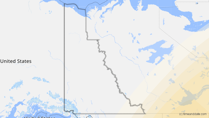 A map of Yukon, Kanada, showing the path of the 15. Nov 2077 Ringförmige Sonnenfinsternis