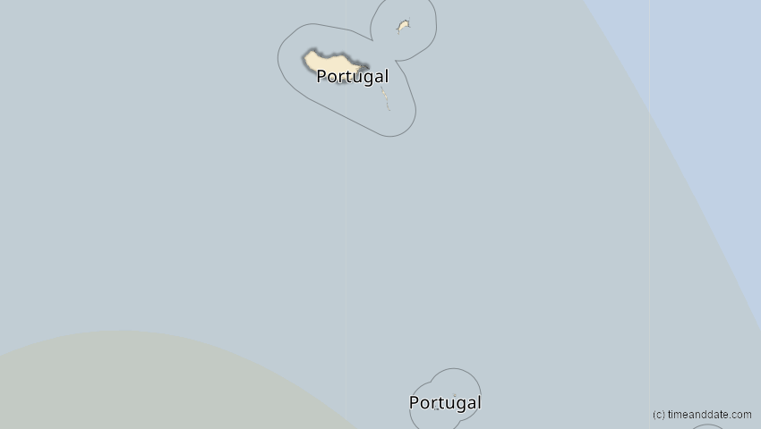 A map of Madeira, Portugal, showing the path of the 15. Nov 2077 Ringförmige Sonnenfinsternis
