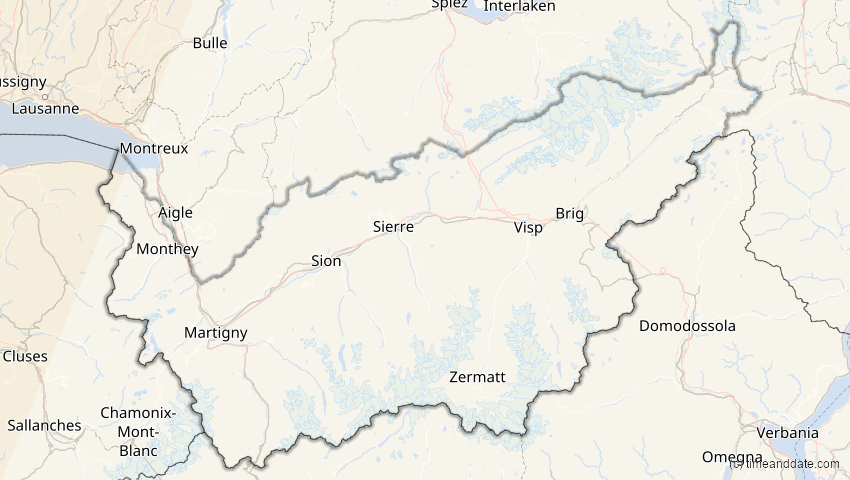 A map of Wallis, Schweiz, showing the path of the 11. Mai 2078 Totale Sonnenfinsternis