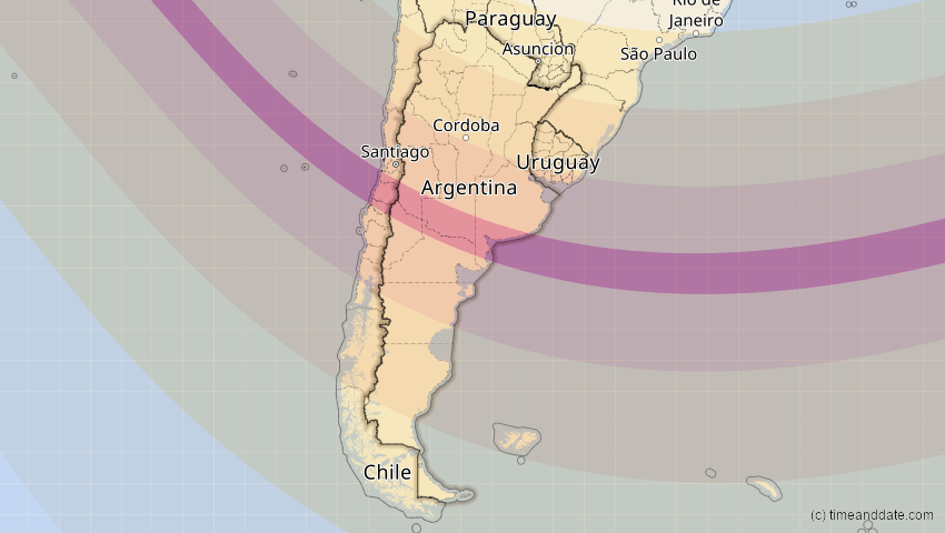 A map of Argentinien, showing the path of the 4. Nov 2078 Ringförmige Sonnenfinsternis
