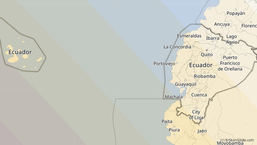 A map of Ecuador, showing the path of the 4. Nov 2078 Ringförmige Sonnenfinsternis